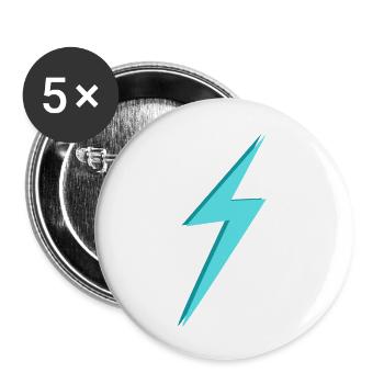 Lightning Bolt Blue - Buttons large 2.2'' (5-pack) - white