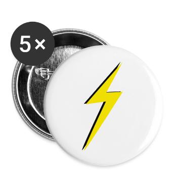 double Lightning Bolt Yellow And Black - Buttons large 2.2'' (5-pack) - white