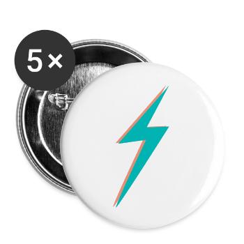 double Lightning Bolt Pink And Blue - Buttons large 2.2'' (5-pack) - white