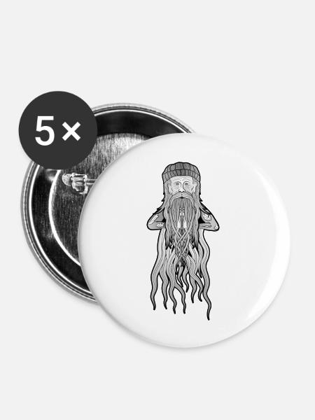 Old Man - Buttons large 2.2'' (5-pack) - white
