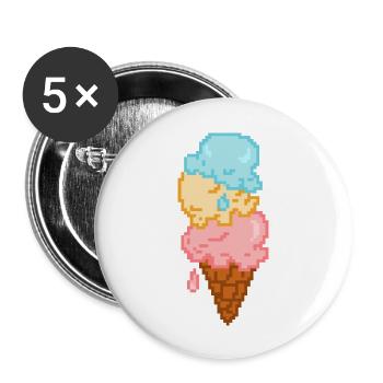 Ice Cream - Buttons large 2.2'' (5-pack) - white