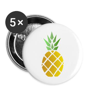Pineapples music - Buttons large 2.2'' (5-pack) - white