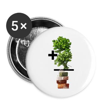 Cilantro Math- 2 Equals 4 - Buttons large 2.2'' (5-pack) - white