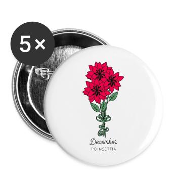 December Flower - Buttons large 2.2'' (5-pack) - white