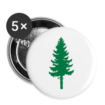 tall pine green tree - Buttons large 2.2'' (5-pack) - white