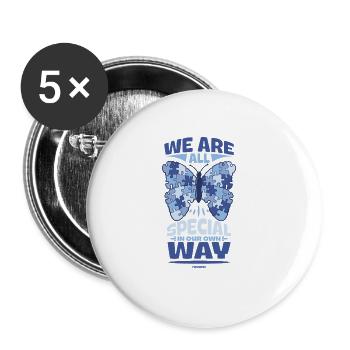 Autism - we are all special - Buttons large 2.2'' (5-pack) - white