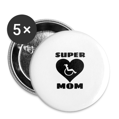 Super wheelchair mom, super mama - Buttons large 2.2'' (5-pack)