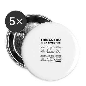 Things I Do In My Spare Time Roller Coaster - Buttons large 2.2'' (5-pack) - white