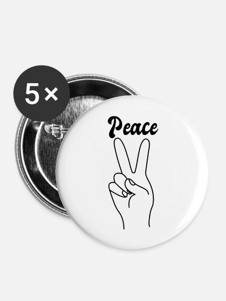 peace - Buttons large 2.2'' (5-pack) - white