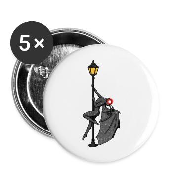 Mothman Pole Dancing On A Street Lamp Funny - Buttons large 2.2'' (5-pack) - white