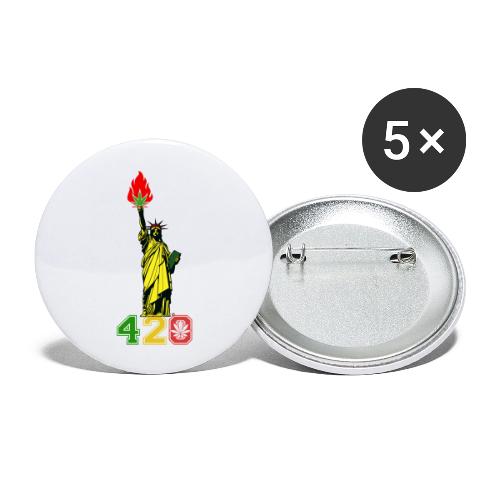 Humoristic 420 Liberty Herb Weed Marijuana Design - Buttons large 2.2'' (5-pack)
