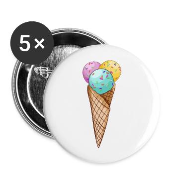 Ice cream - Buttons large 2.2'' (5-pack) - white