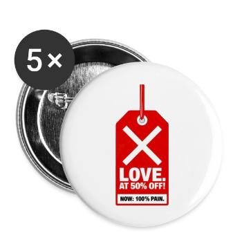 Love at 50% Off! - Buttons large 2.2'' (5-pack) - white