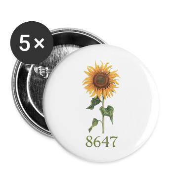 Sunflower 8647 86 47 Subtle Anti Trump Floral Boho - Buttons large 2.2'' (5-pack) - white