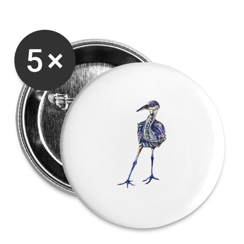 Blue heron - Buttons large 2.2'' (5-pack)