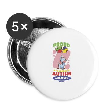 proud Autism - Buttons large 2.2'' (5-pack) - white