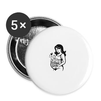 Coming Soon Baby Pregnant Pregnancy - Buttons large 2.2'' (5-pack) - white