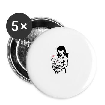 Coming Soon Baby Pregnant Pregnancy - Buttons large 2.2'' (5-pack) - white