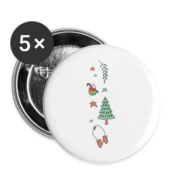 Pine Trees With Hot Cocoa Merry Xmas - Buttons large 2.2'' (5-pack) - white