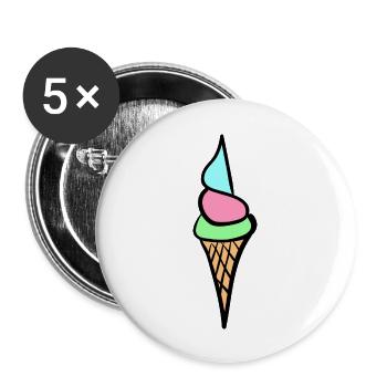 Ice Cream - Buttons large 2.2'' (5-pack) - white