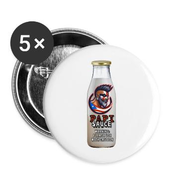 Bottle of Sweet Papi Sauce - Buttons large 2.2'' (5-pack) - white
