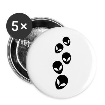 alien_heads_f1 - Buttons large 2.2'' (5-pack) - white