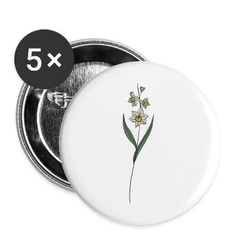 December Flower - Buttons large 2.2'' (5-pack) - white