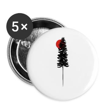 Pine Tree Sunset - Buttons large 2.2'' (5-pack) - white