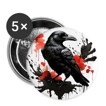 Black Crow - Buttons large 2.2'' (5-pack) - white