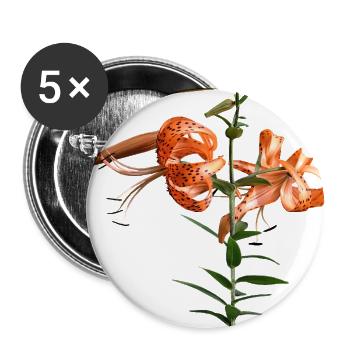 Tiger Lily And Buds - Buttons large 2.2'' (5-pack) - white