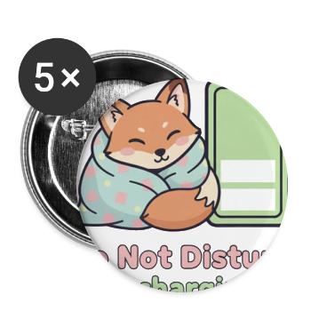 Do Not Disturb Recharging Fox - Buttons large 2.2'' (5-pack) - white