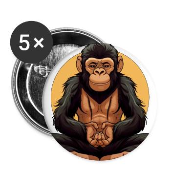 Monkey Yogi - Buttons large 2.2'' (5-pack) - white