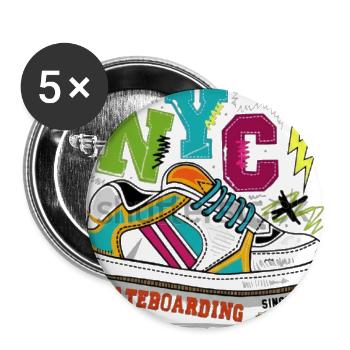 Neon NYC Skate Splash - Buttons large 2.2'' (5-pack) - white