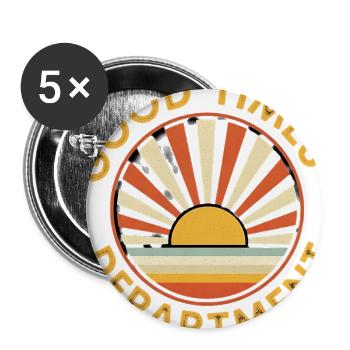 Good Times Sunset Logo Tee - Buttons large 2.2'' (5-pack) - white