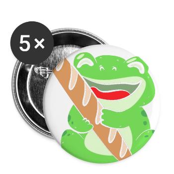 French Bread Baguette Bread Frog - Buttons large 2.2'' (5-pack) - white