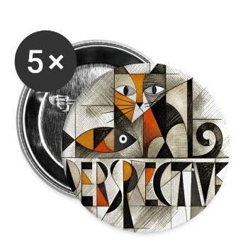 Geometric Cubism Cat Perspective Graphic Art - Buttons large 2.2'' (5-pack) - white