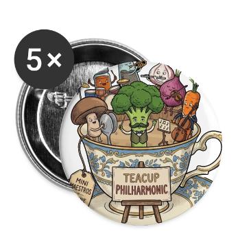 Teacup Philharmonic Cute Vegetable Orchestra - Buttons large 2.2'' (5-pack) - white