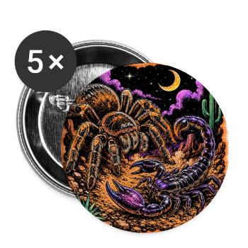 Desert Night Predator Tarantula Scorpion - Buttons large 2.2'' (5-pack) - white