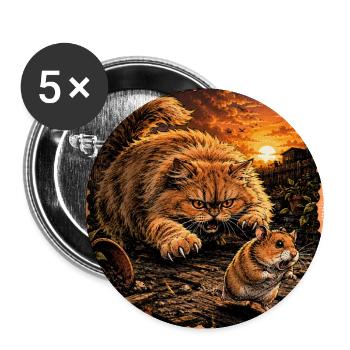 Sunset Standoff: Cat vs Mouse in Ruins - Buttons large 2.2'' (5-pack) - white