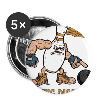 Rolling Disaster Bowling Pin - Buttons large 2.2'' (5-pack) - white