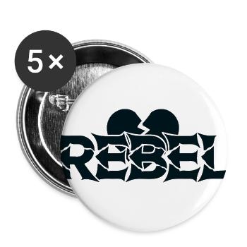 minimal-broken-heart-icon-behind-bold-text--dar - Buttons large 2.2'' (5-pack) - white