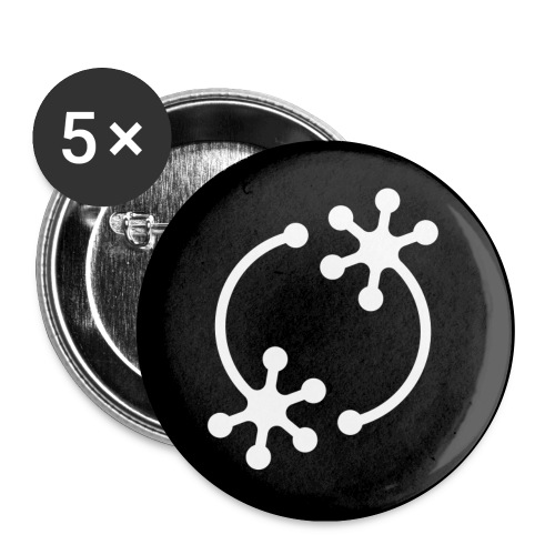 Neuromatch logo, white on black - Buttons large 2.2'' (5-pack)
