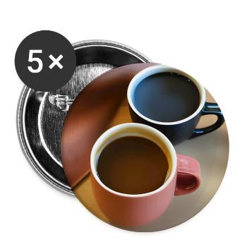 Coffee mugs for coffee drinkers - Buttons large 2.2'' (5-pack) - white