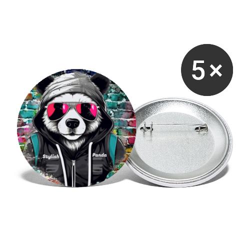 Stylish panda 2 - Buttons large 2.2'' (5-pack)