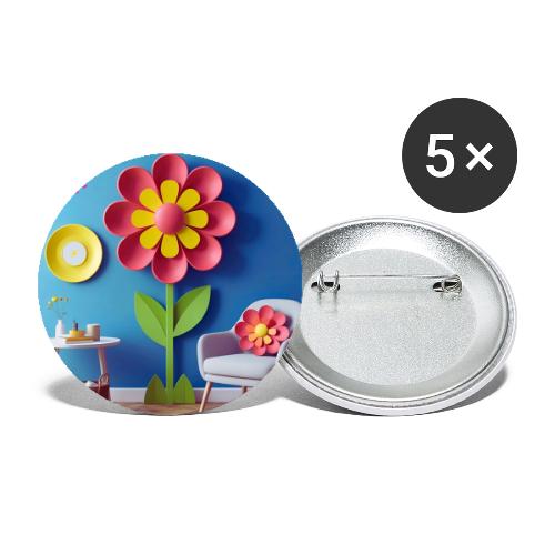 Flower design and harmony of environmental well-be - Buttons large 2.2'' (5-pack)