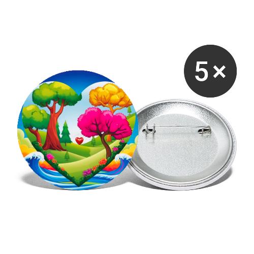 Heart, fantasy, landscapes, nature, fantasy - Buttons large 2.2'' (5-pack)