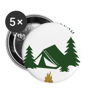 Night Camping with Pine Trees and Tent - Buttons large 2.2'' (5-pack) - white
