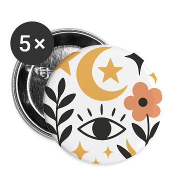 Mystical Night Sky Botanical Design - Buttons large 2.2'' (5-pack) - white