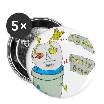 Plant Eyes are okay - Buttons large 2.2'' (5-pack) - white