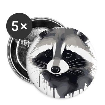 Raccoon watercolor 🖌️ 🎨  - Buttons large 2.2'' (5-pack) - white